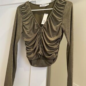 Glassons Olive Green Crop top size M